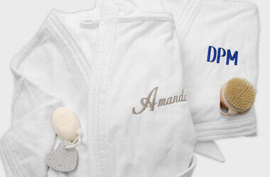 Bathrobe with embroidered name