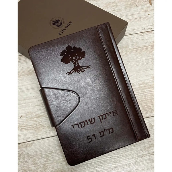 מחברת עסקים עם חריטה