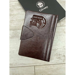 מחברת עסקים עם חריטה
