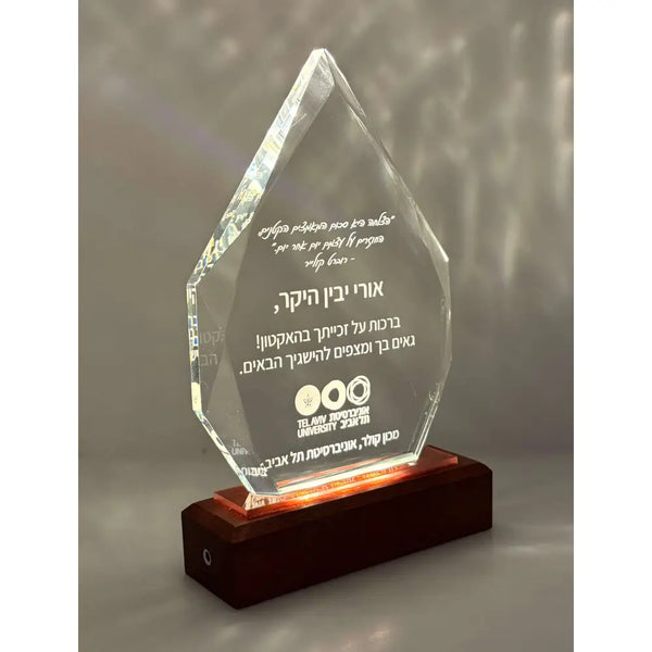 מגן הוקרה טוואר עם תאורת לדים