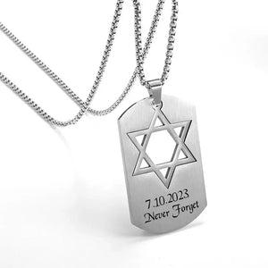 תליון רודיאום יוקרתי ’NEVER FORGET’